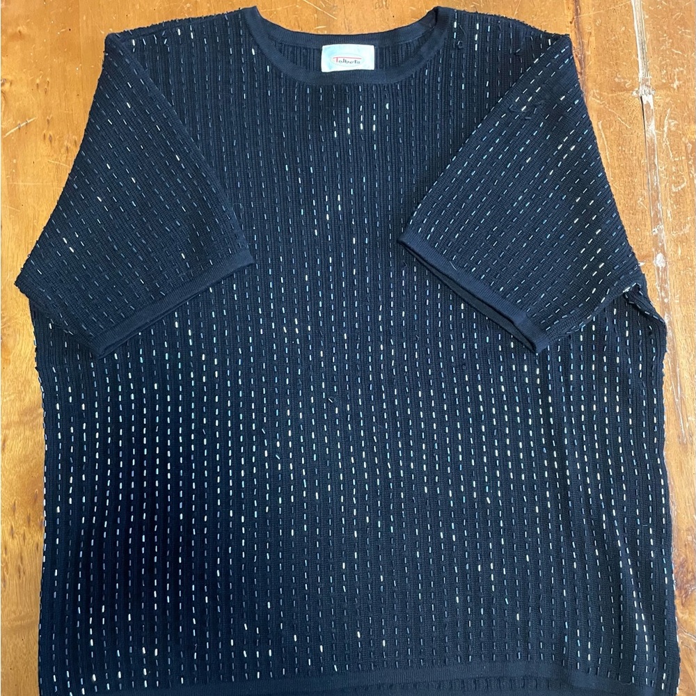 Talbots Women's Black Textured Blouse
